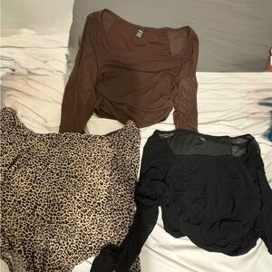 Elegant Brown and Black Women's Tops